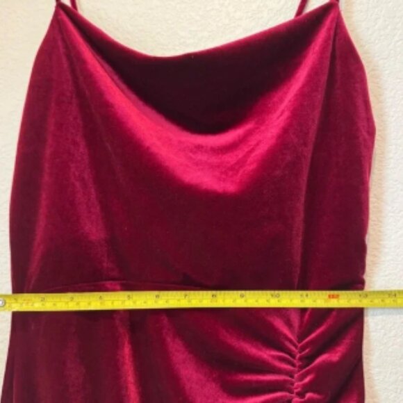 MistyRose Ruched Bodycon Mini Dress – Burgundy Wine Red, Size L - Picture 5 of 6